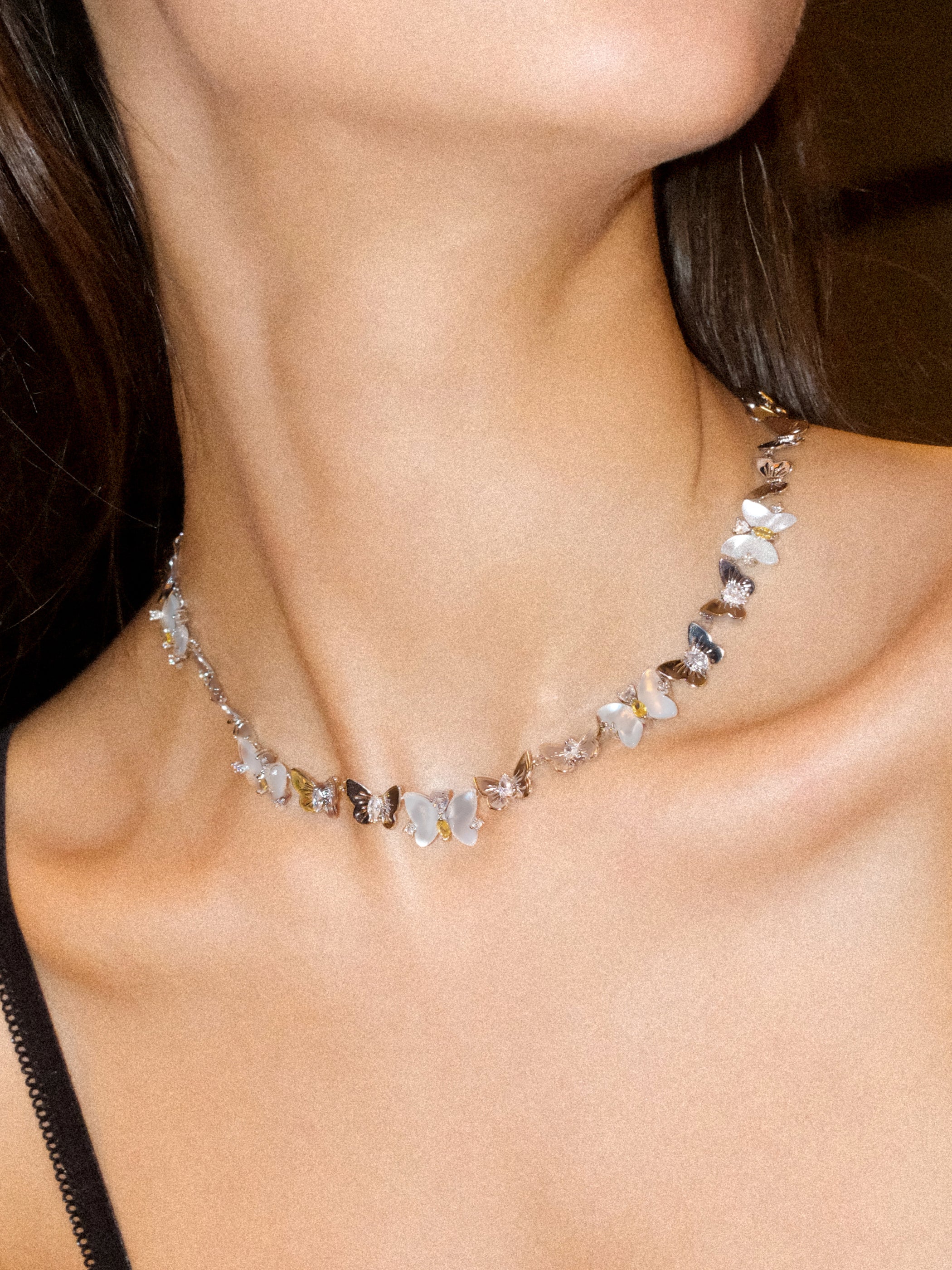Shell Metal Butterfly Necklace - booneealus