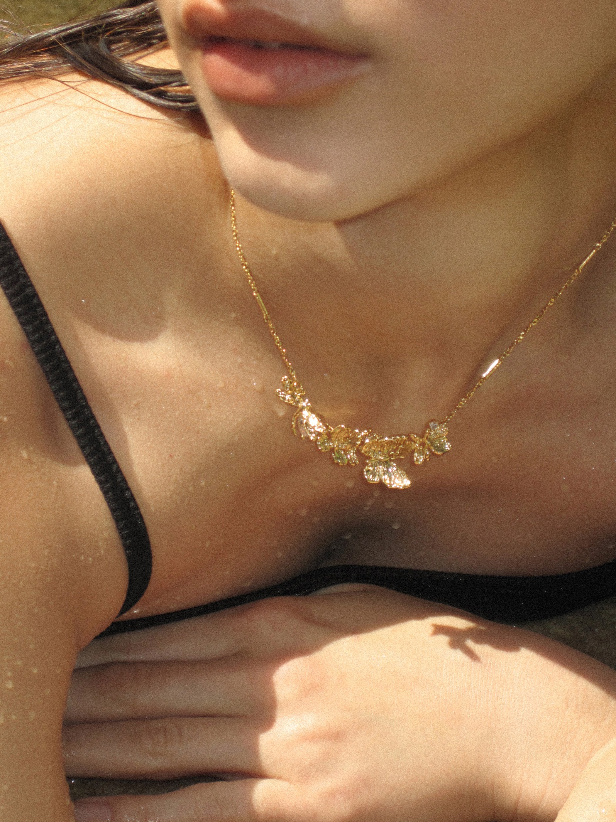Zircon Butterfly Flower and Dragonfly Necklace - booneealus