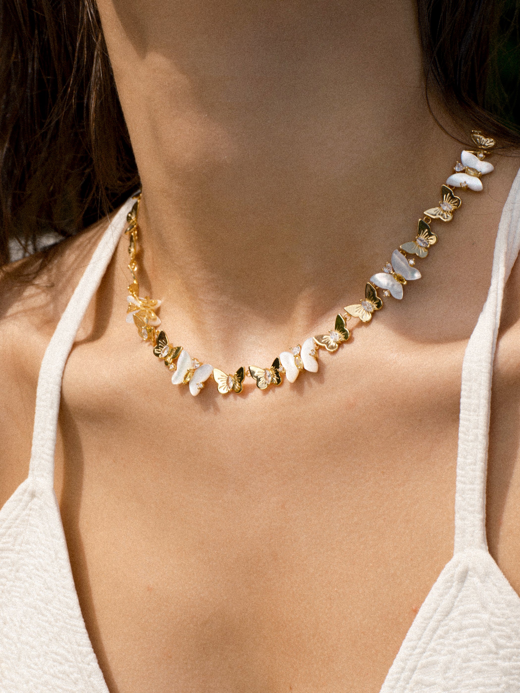 Shell Metal Butterfly Necklace - booneealus