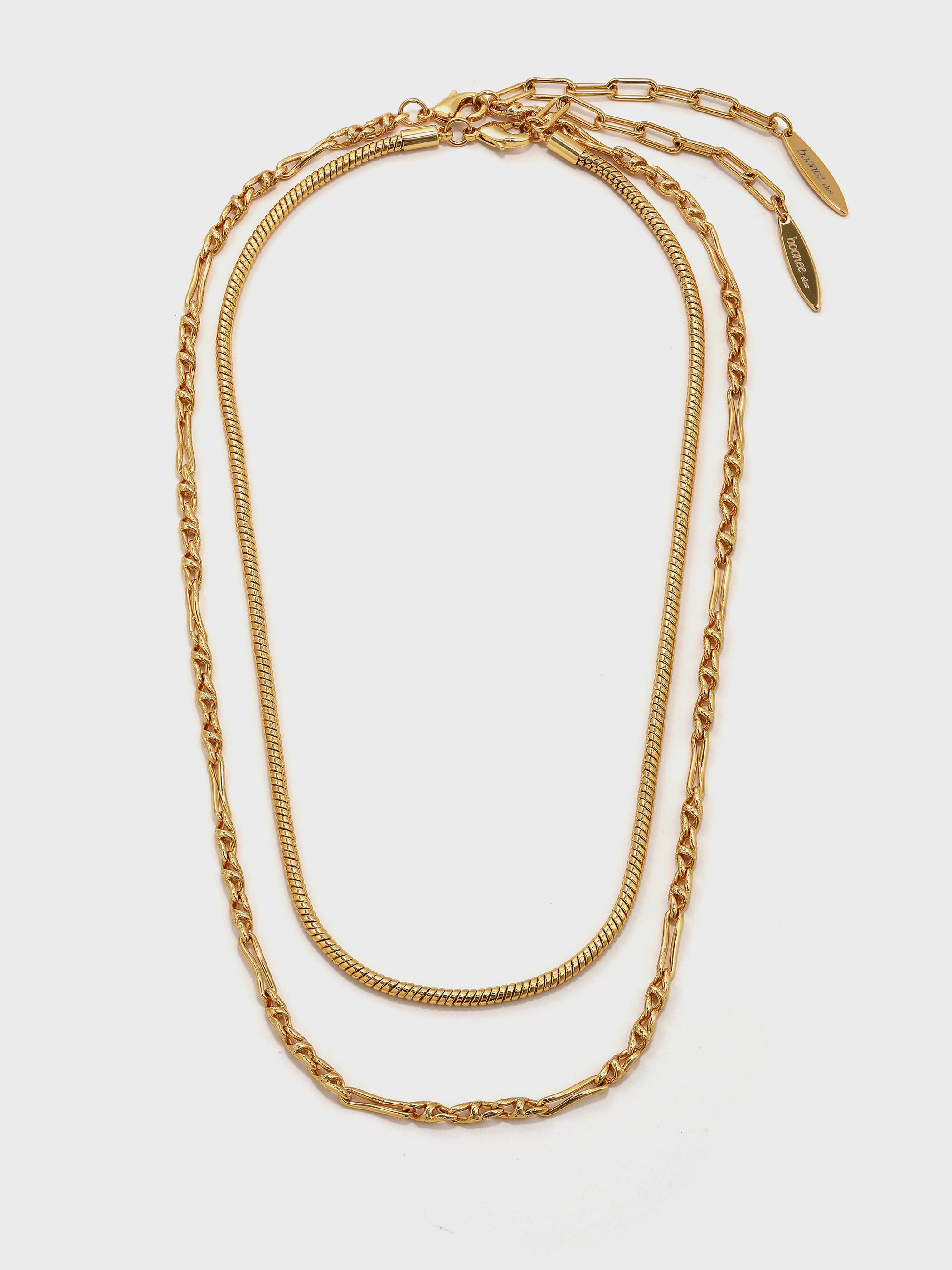 Round Snakebone Chain Handmade Chain Stacking Necklace - booneealus