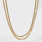 Round Snakebone Chain Handmade Chain Stacking Necklace - booneealus
