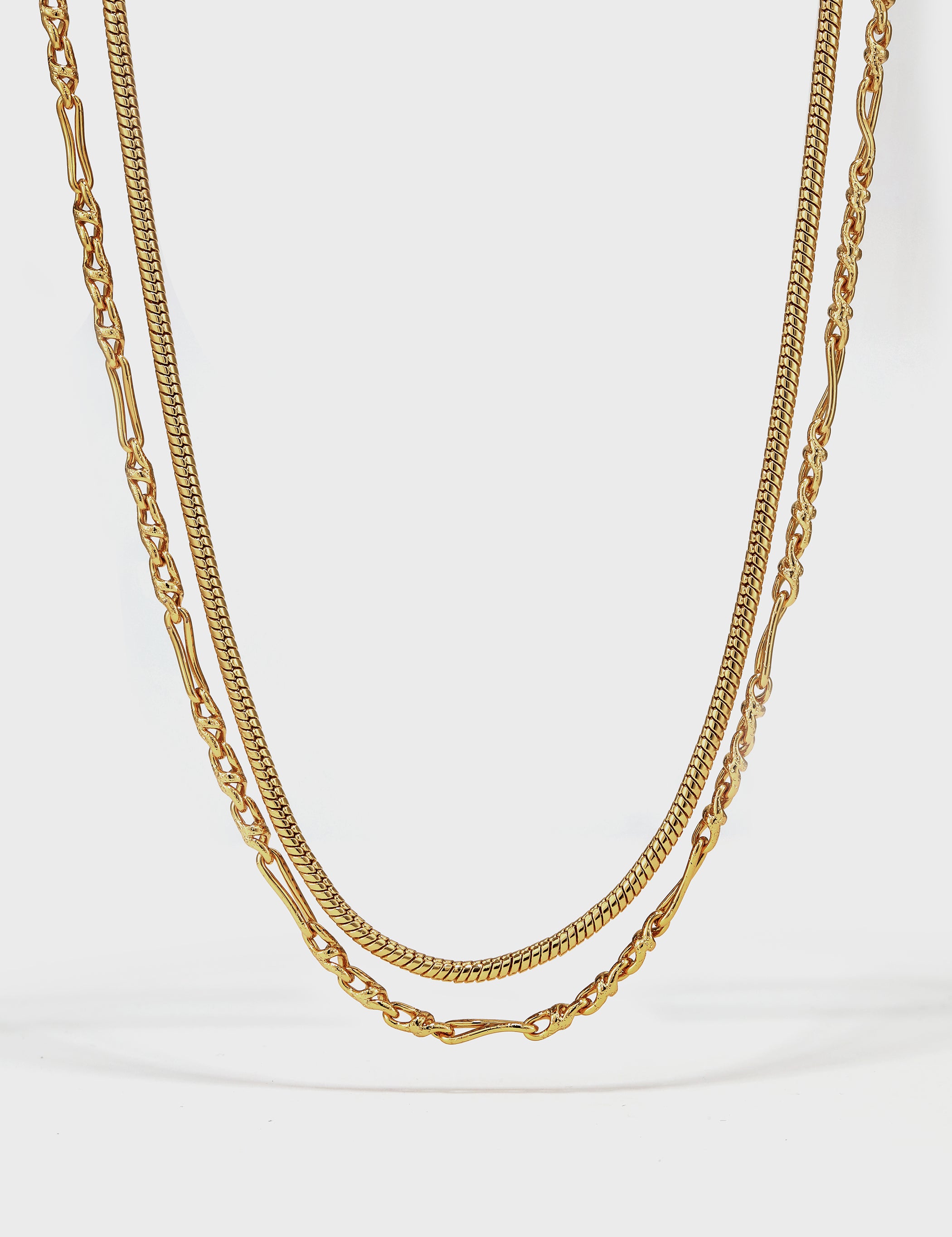 Round Snakebone Chain Handmade Chain Stacking Necklace - booneealus