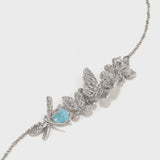 Zircon Butterfly Flower and Dragonfly Necklace - booneealus