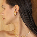 Braided Metal Irregular Zirconia Patchwork Necklace - booneealus