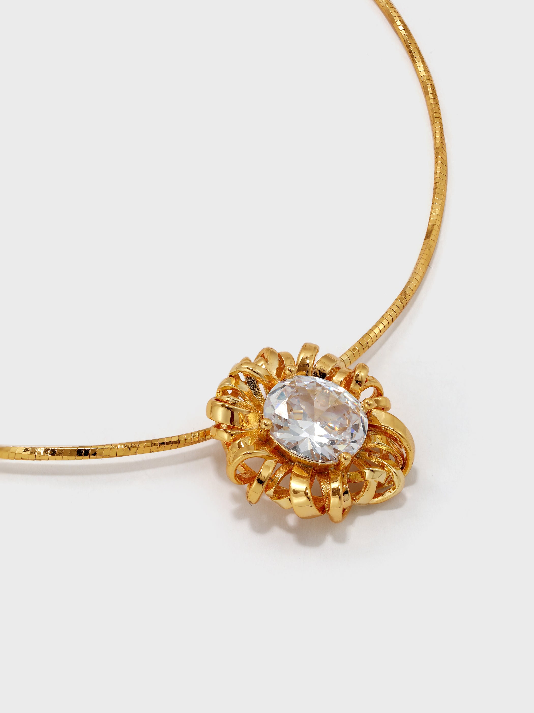 Twisted Braided Wrap Zirconia Necklace - booneealus