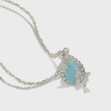 Teardrop-Shaped Double-Layer Butterfly Necklace - booneealus