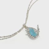 Teardrop-Shaped Double-Layer Butterfly Necklace - booneealus