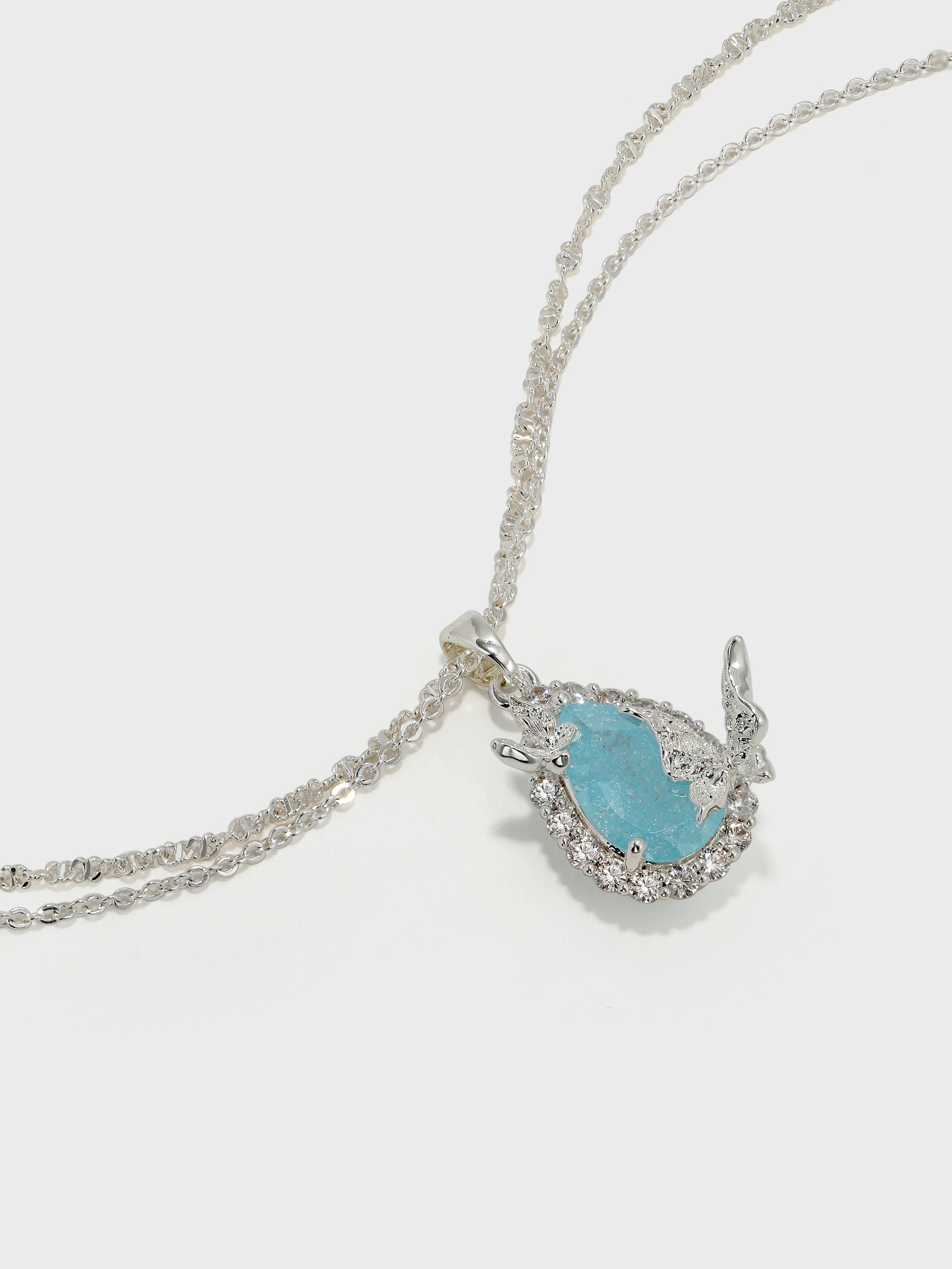Teardrop-Shaped Double-Layer Butterfly Necklace - booneealus