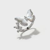 Shell Butterfly Open Ring - booneealus