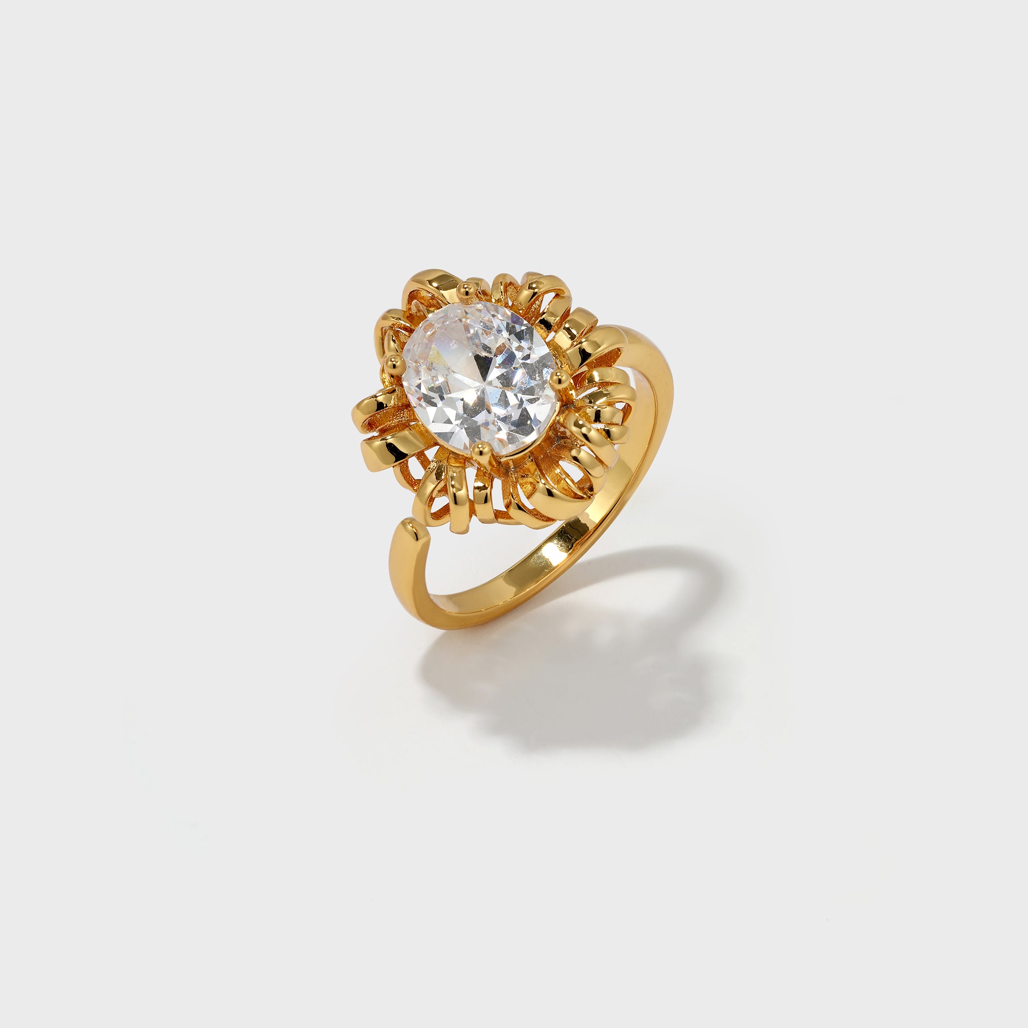 Braided Button-Shaped Zirconia Open Ring - booneealus